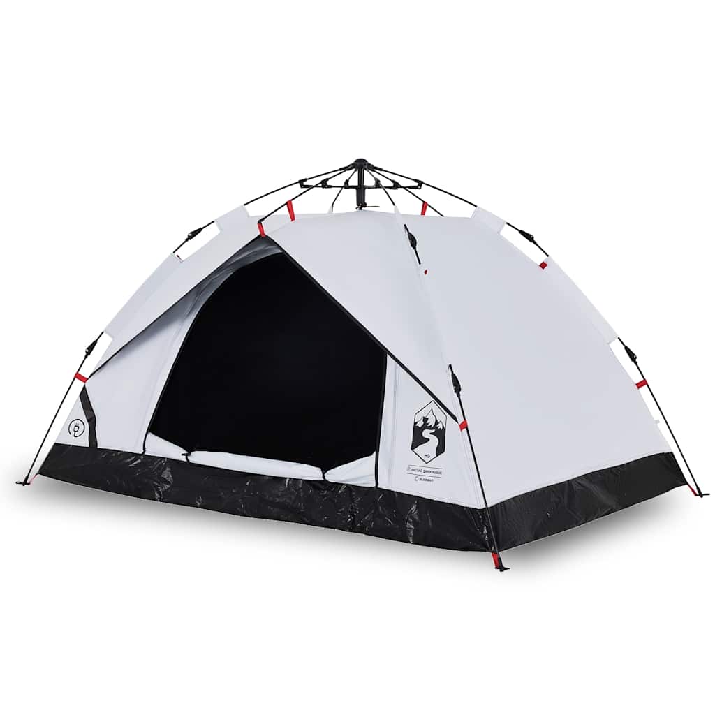 vidaXL Camping Tent Dome 3-Person White Blackout Fabric Quick Release 2