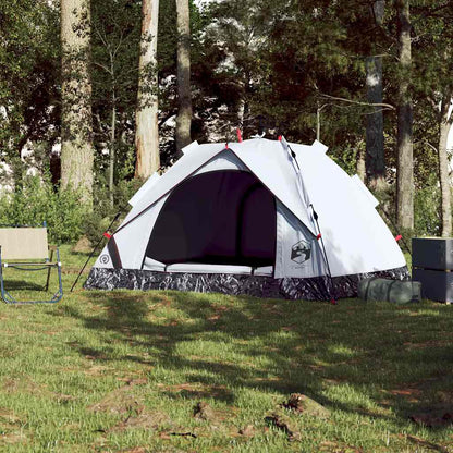 vidaXL Camping Tent Dome 3-Person White Blackout Fabric Quick Release 3