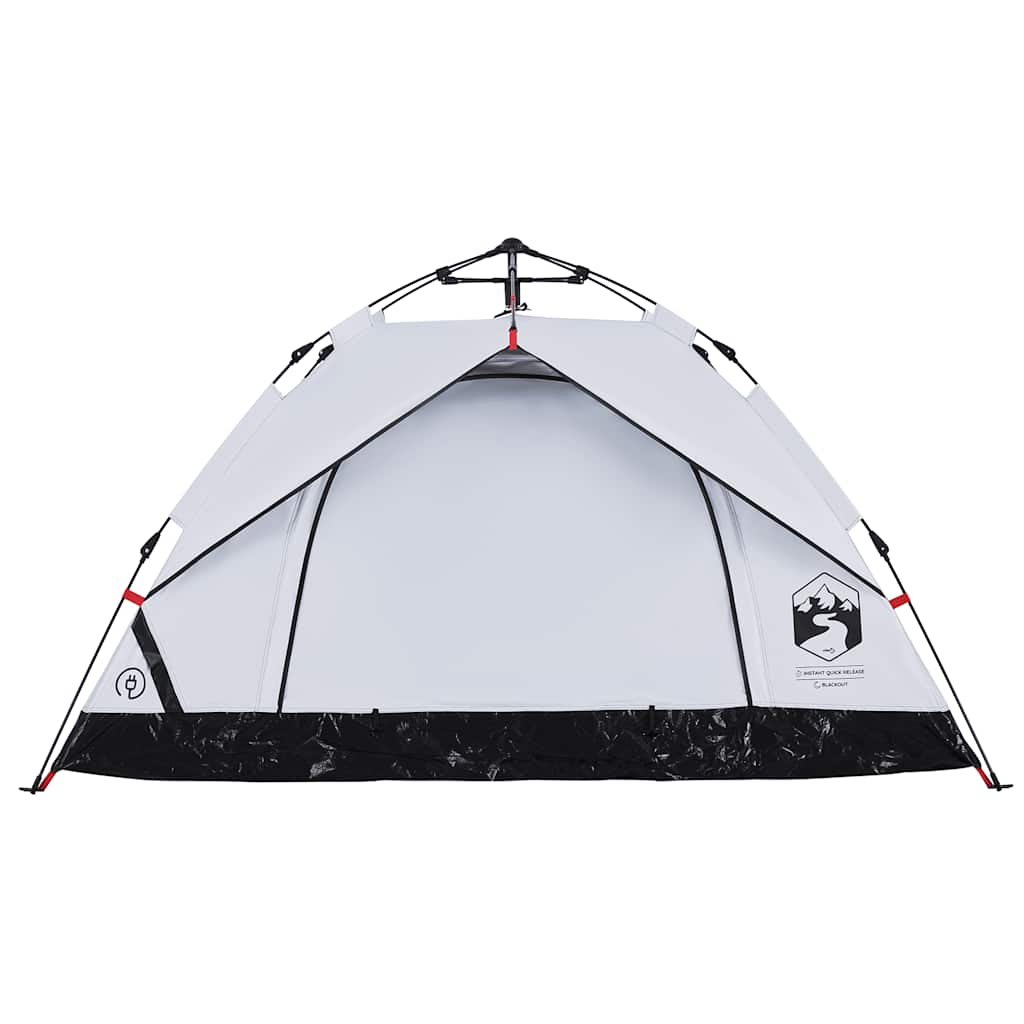 vidaXL Camping Tent Dome 3-Person White Blackout Fabric Quick Release 5