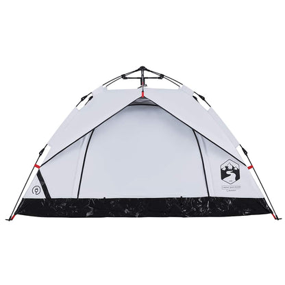 vidaXL Camping Tent Dome 3-Person White Blackout Fabric Quick Release 5