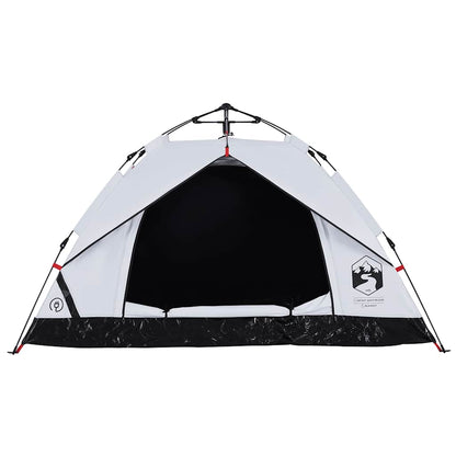 vidaXL Camping Tent Dome 3-Person White Blackout Fabric Quick Release 6