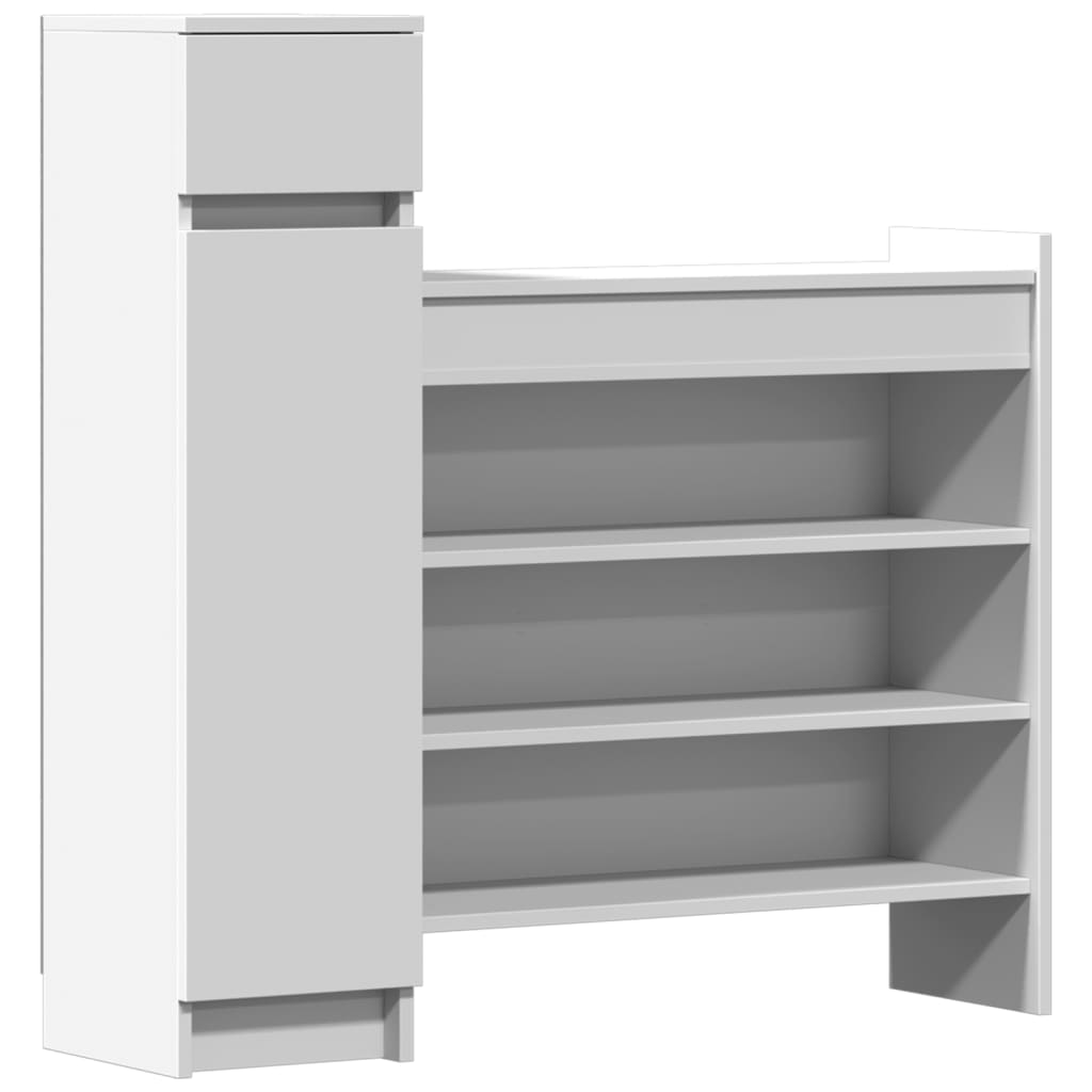 vidaXL Shoe Cabinet White 100.5x28x100 cm Engineered Wood 2