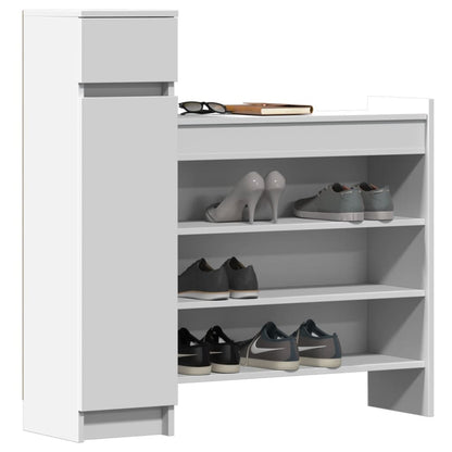 vidaXL Shoe Cabinet White 100.5x28x100 cm Engineered Wood 4