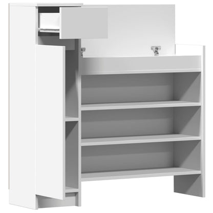 vidaXL Shoe Cabinet White 100.5x28x100 cm Engineered Wood 5