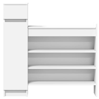 vidaXL Shoe Cabinet White 100.5x28x100 cm Engineered Wood 6