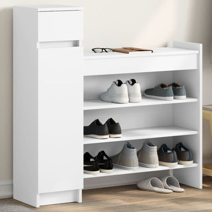 vidaXL Shoe Cabinet White 100.5x28x100 cm Engineered Wood 1