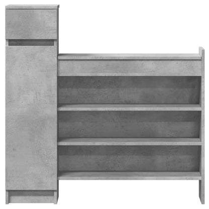 vidaXL Shoe Cabinet Concrete Grey 100.5x28x100 cm Engineered Wood 6
