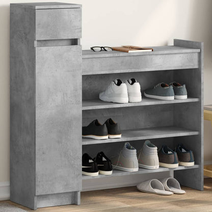vidaXL Shoe Cabinet Concrete Grey 100.5x28x100 cm Engineered Wood 1