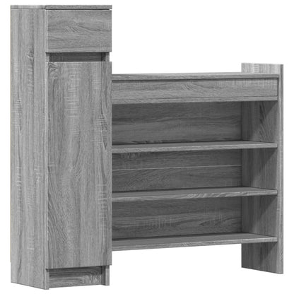vidaXL Shoe Cabinet Grey Sonoma 100.5x28x100 cm Engineered Wood 2