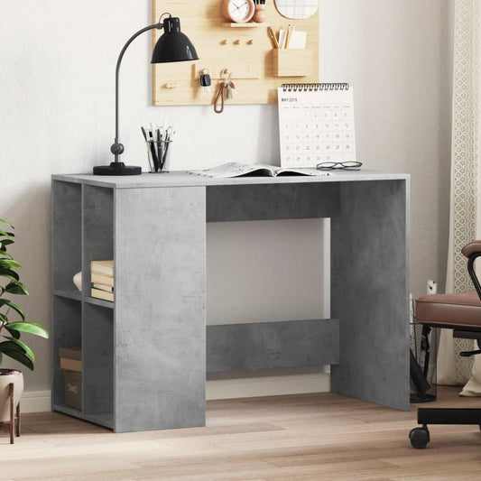 Desk 102x50x75 cm Engineered Wood Concrete grey