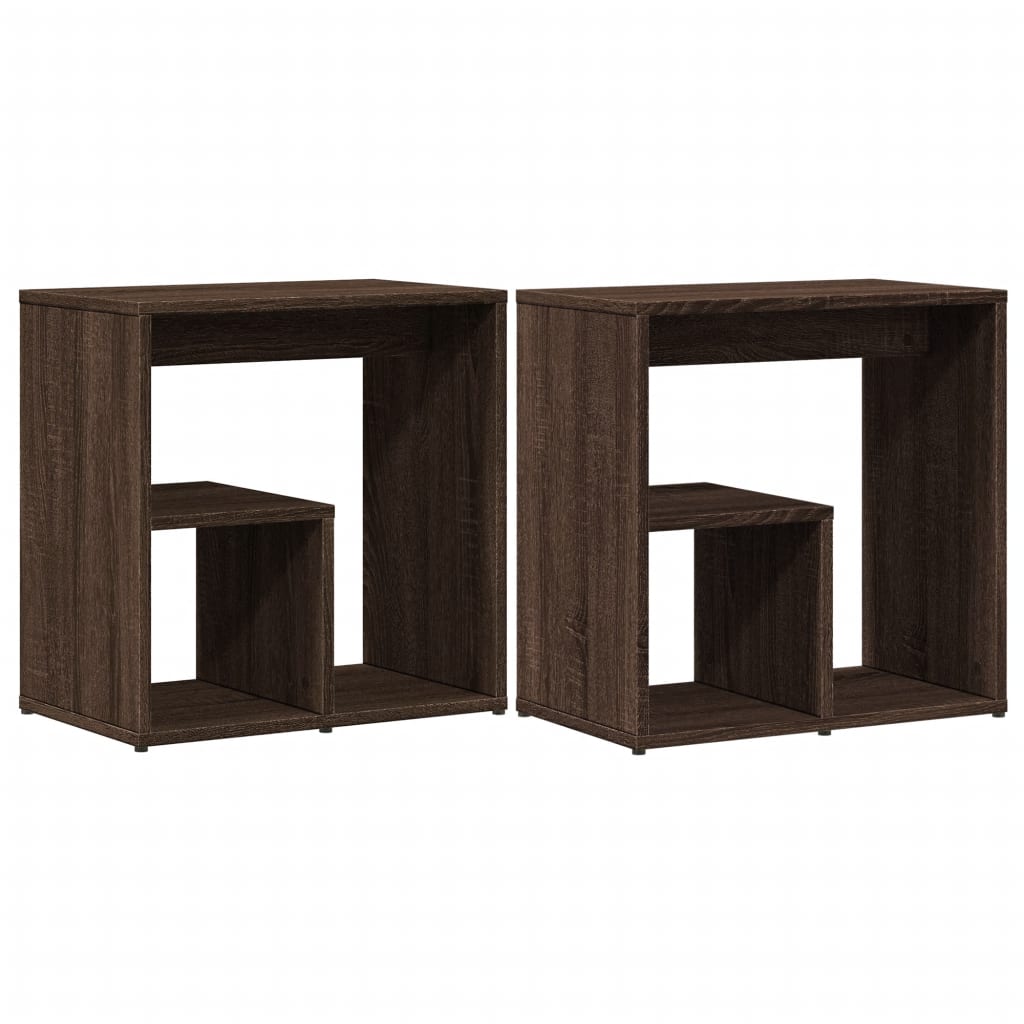 vidaXL Side Tables 2 pcs Brown Oak 50x30x50 cm Engineered Wood 2