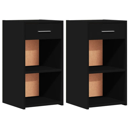 vidaXL Bedside Cabinets 2 pcs Black 35x34x65 cm Engineered Wood 2