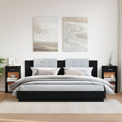 vidaXL Bedside Cabinets 2 pcs Black 35x34x65 cm Engineered Wood 3