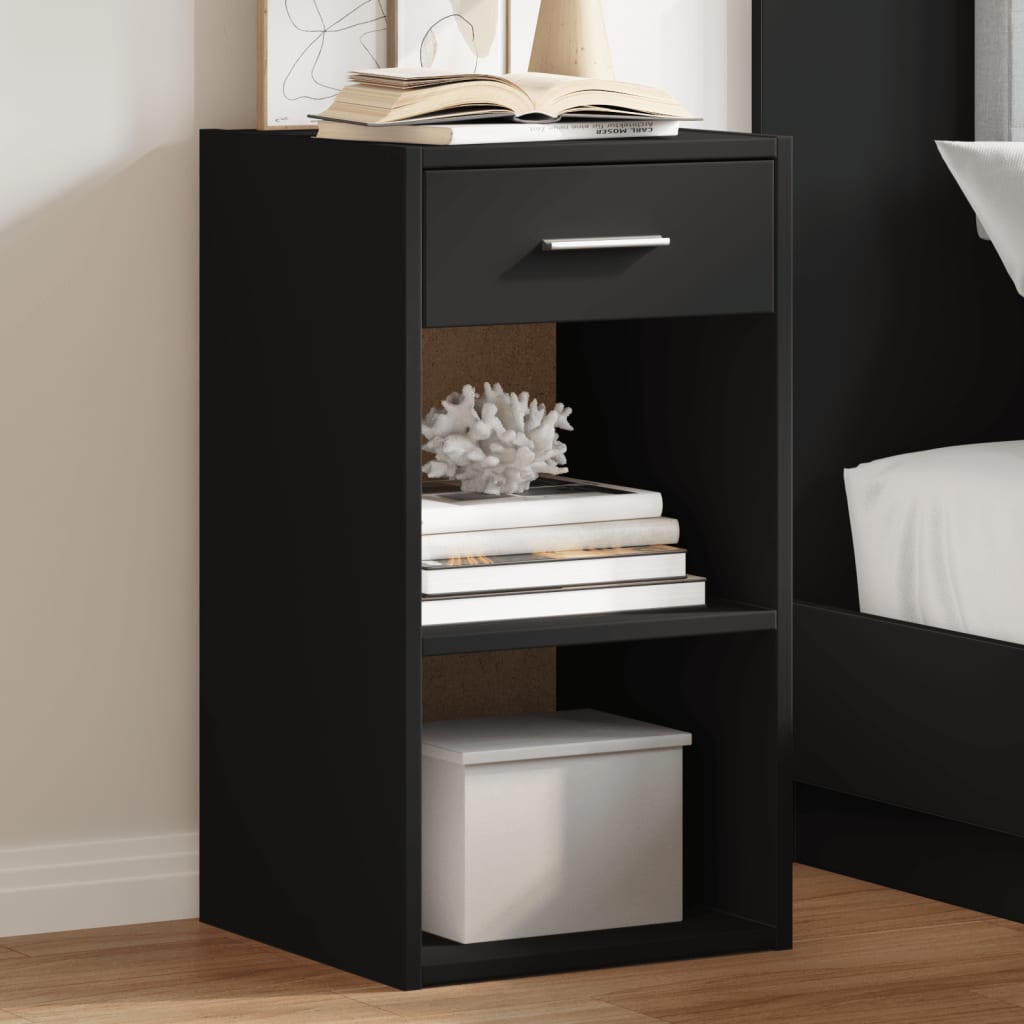 vidaXL Bedside Cabinets 2 pcs Black 35x34x65 cm Engineered Wood 1