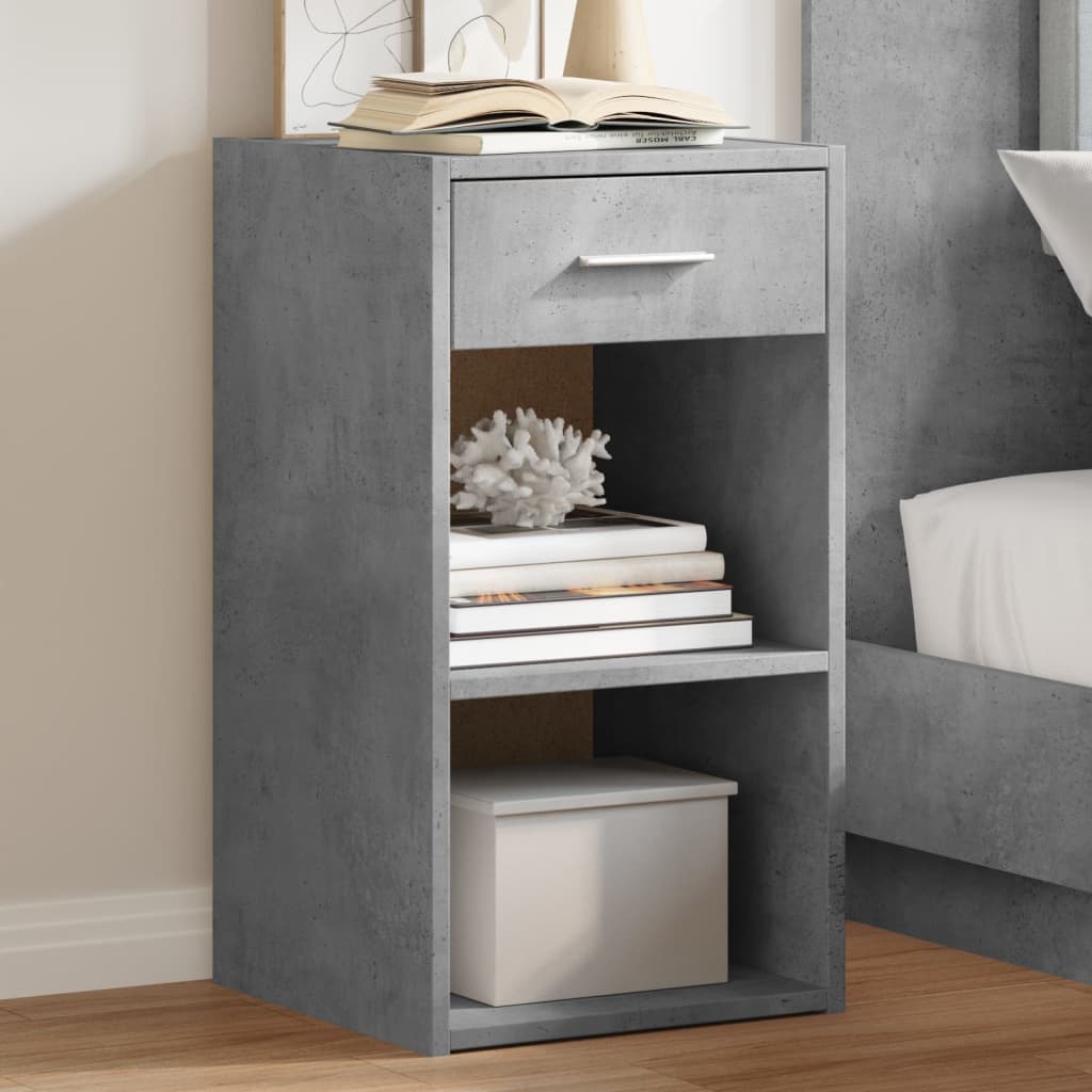 vidaXL Bedside Cabinets 2 pcs Concrete Grey 35x34x65 cm Engineered Wood 1