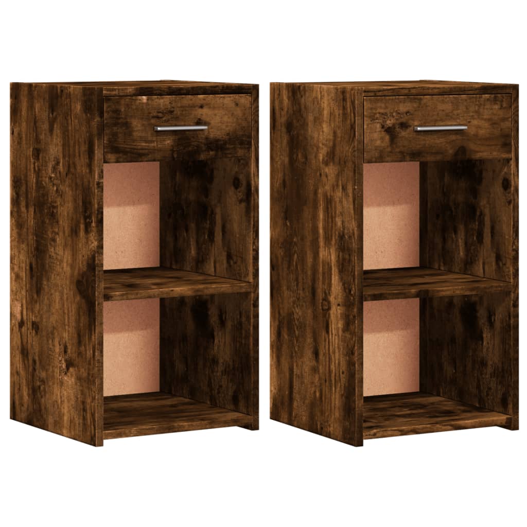 vidaXL Bedside Cabinets 2 pcs Smoked Oak 35x34x65 cm Engineered Wood 2