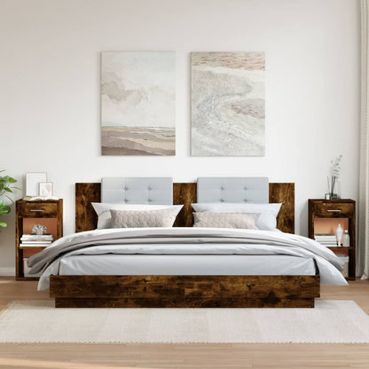 vidaXL Bedside Cabinets 2 pcs Smoked Oak 35x34x65 cm Engineered Wood 3