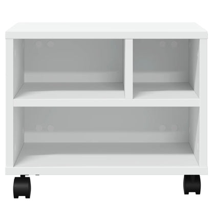 vidaXL Printer Stand with Wheels White 41x32x34,5 cm 5
