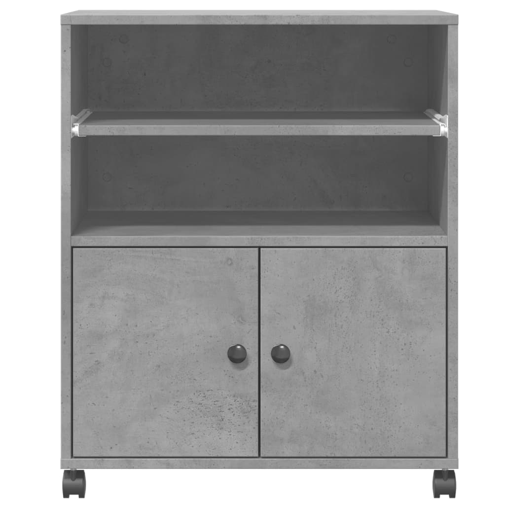 vidaXL Printer Stand with Wheels Concrete Grey 60x48x74 cm 4