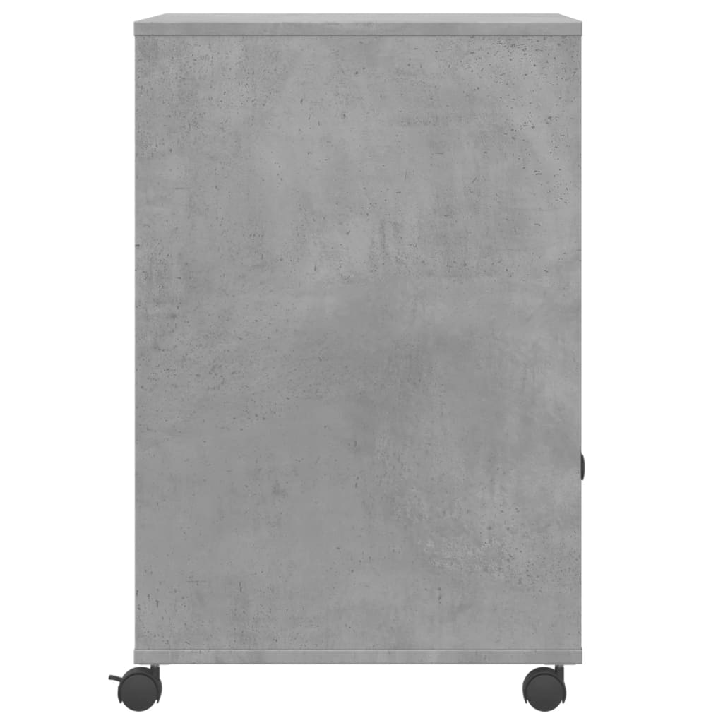 vidaXL Printer Stand with Wheels Concrete Grey 60x48x74 cm 6