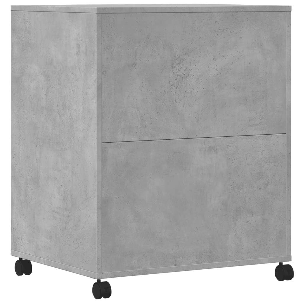 vidaXL Printer Stand with Wheels Concrete Grey 60x48x74 cm 5
