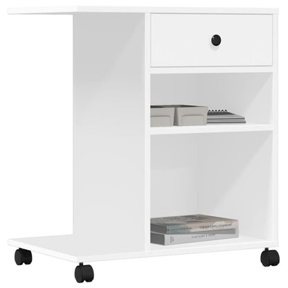 vidaXL Printer Stand with Wheels White 60x40x68.5 cm 4