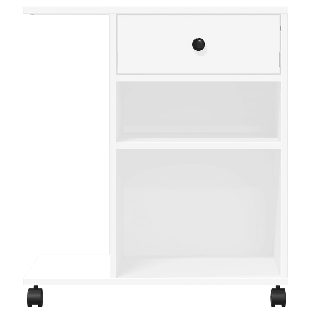 vidaXL Printer Stand with Wheels White 60x40x68.5 cm 5