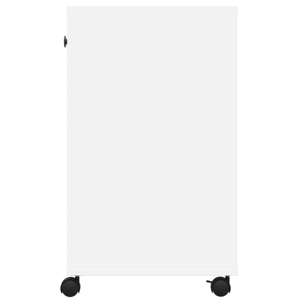 vidaXL Printer Stand with Wheels White 60x40x68.5 cm 6