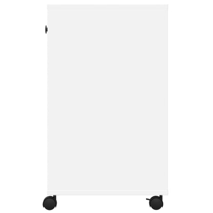 vidaXL Printer Stand with Wheels White 60x40x68.5 cm 6