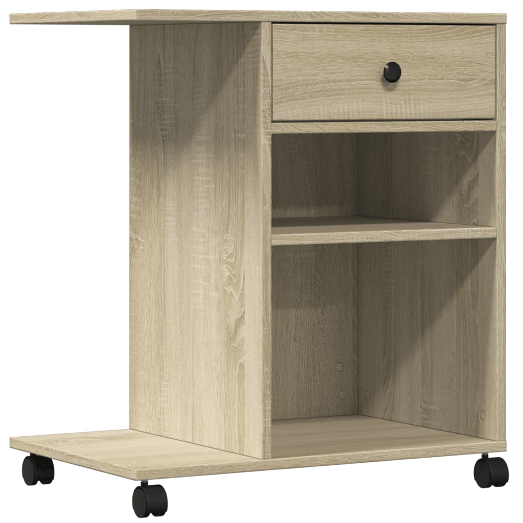 vidaXL Printer Stand with Wheels Sonoma Oak 60x40x68.5 cm 2