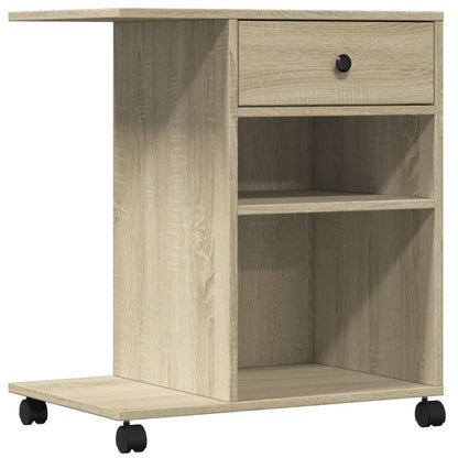 vidaXL Printer Stand with Wheels Sonoma Oak 60x40x68.5 cm 2
