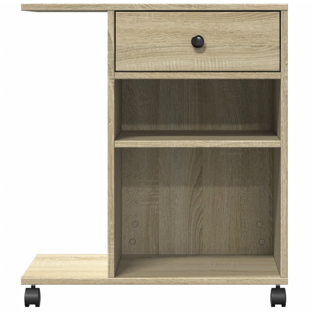 vidaXL Printer Stand with Wheels Sonoma Oak 60x40x68.5 cm 5