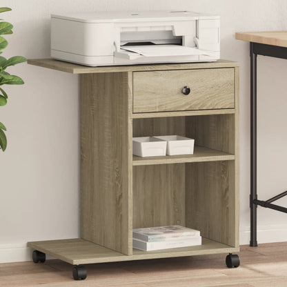 vidaXL Printer Stand with Wheels Sonoma Oak 60x40x68.5 cm 1
