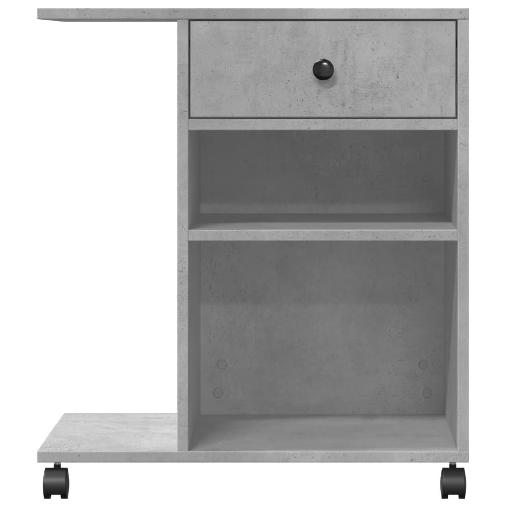 vidaXL Printer Stand with Wheels Concrete Grey 60x40x68.5 cm 5