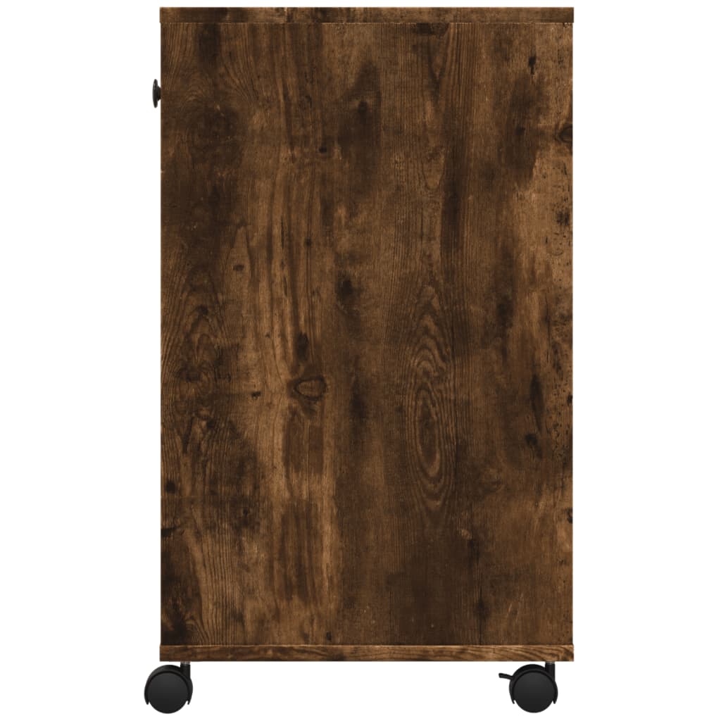 vidaXL Printer Stand with Wheels Smoked Oak 60x40x68.5 cm 6