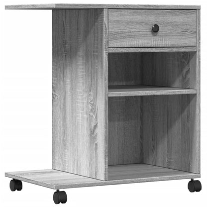 vidaXL Printer Stand with Wheels Grey Sonoma 60x40x68.5 cm 2
