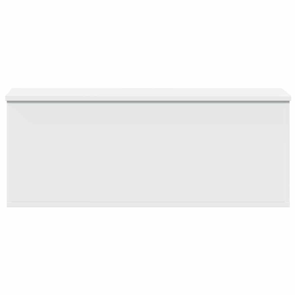 vidaXL Storage Box White 90x35x35 cm Engineered Wood 4