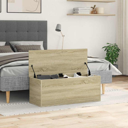 vidaXL Storage Box Sonoma Oak 90x35x35 cm Engineered Wood 3