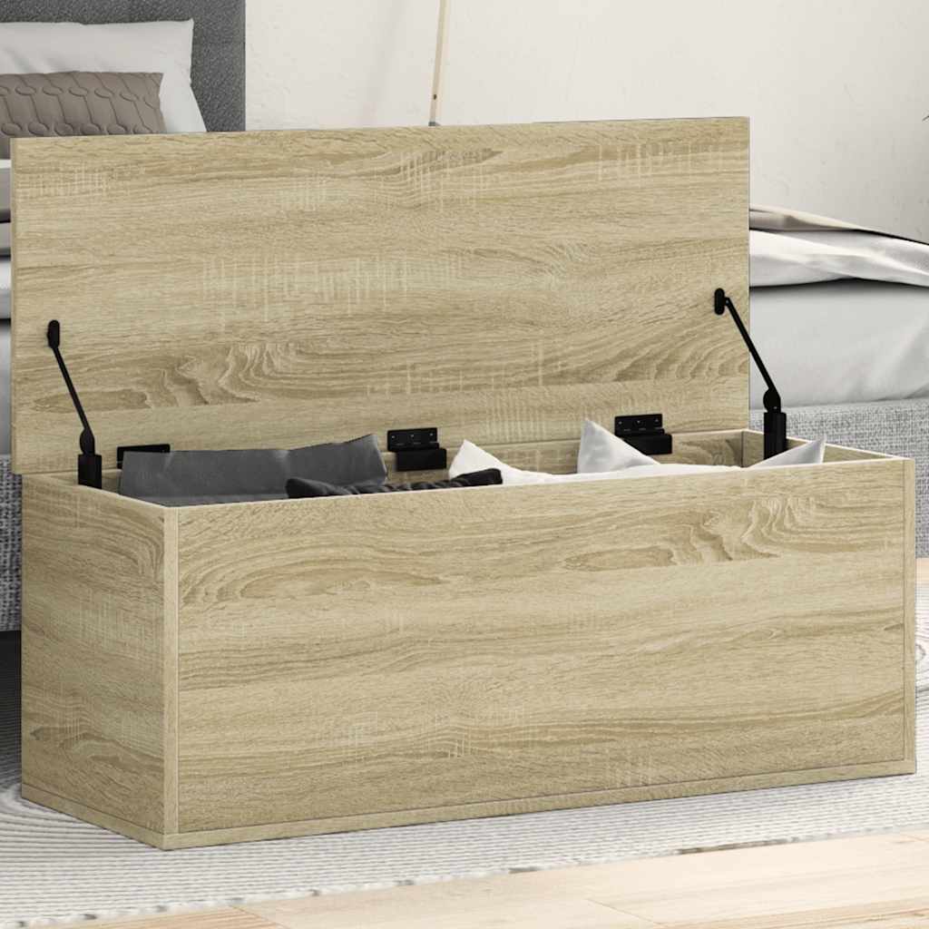 vidaXL Storage Box Sonoma Oak 90x35x35 cm Engineered Wood 1