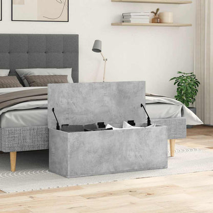 vidaXL Storage Box Concrete Grey 90x35x35 cm Engineered Wood 3