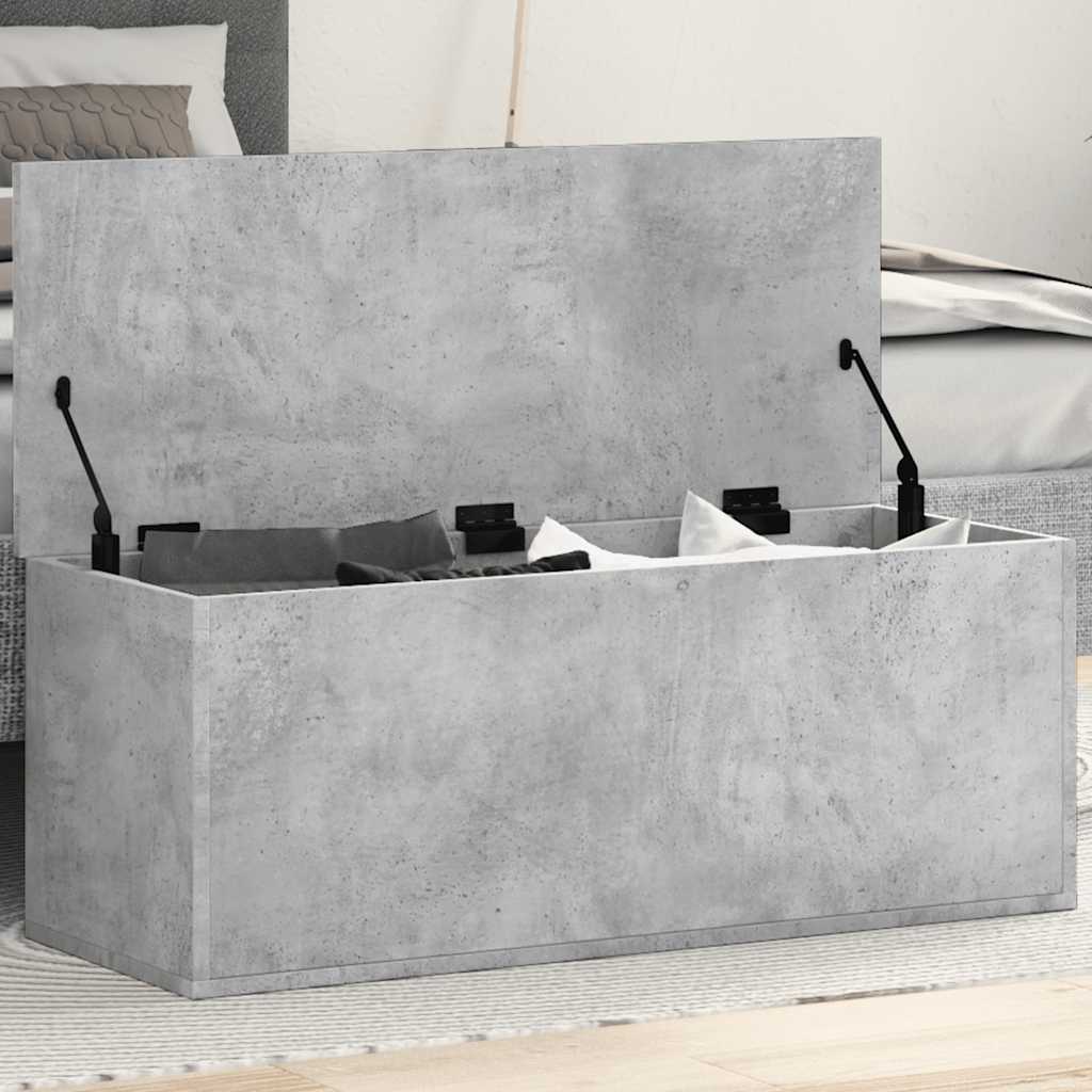 vidaXL Storage Box Concrete Grey 90x35x35 cm Engineered Wood 1
