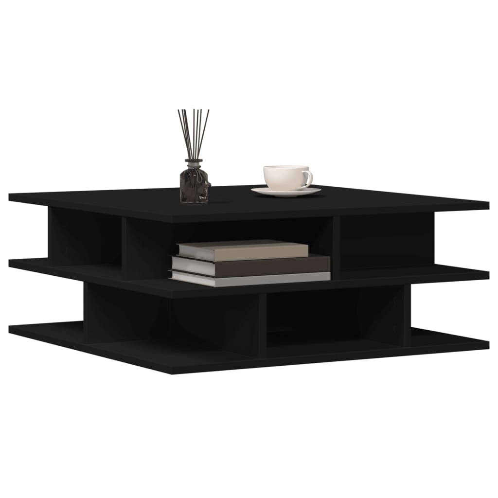 vidaXL Coffee Table Black 70x70x29 cm Engineered Wood 4