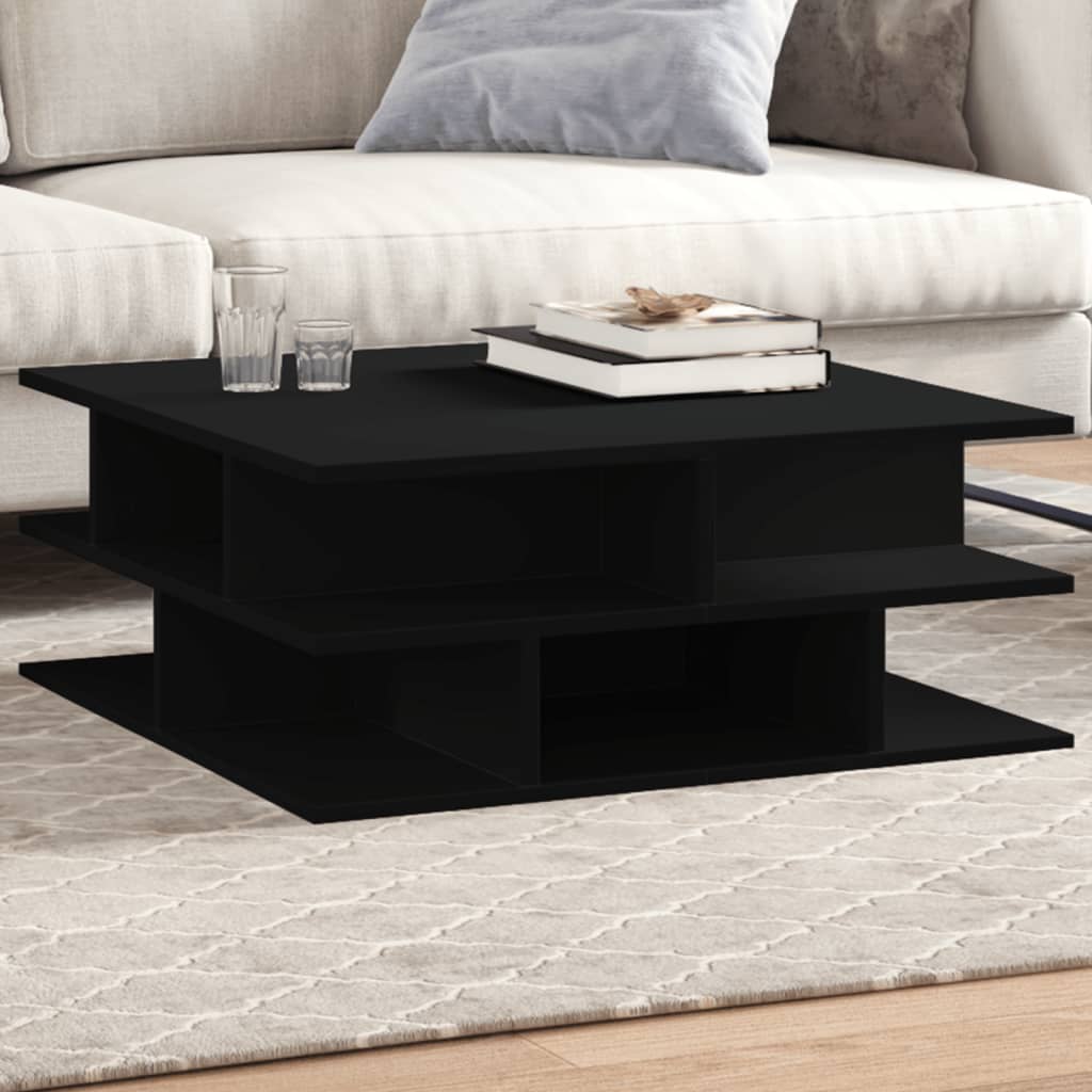 vidaXL Coffee Table Black 70x70x29 cm Engineered Wood 1