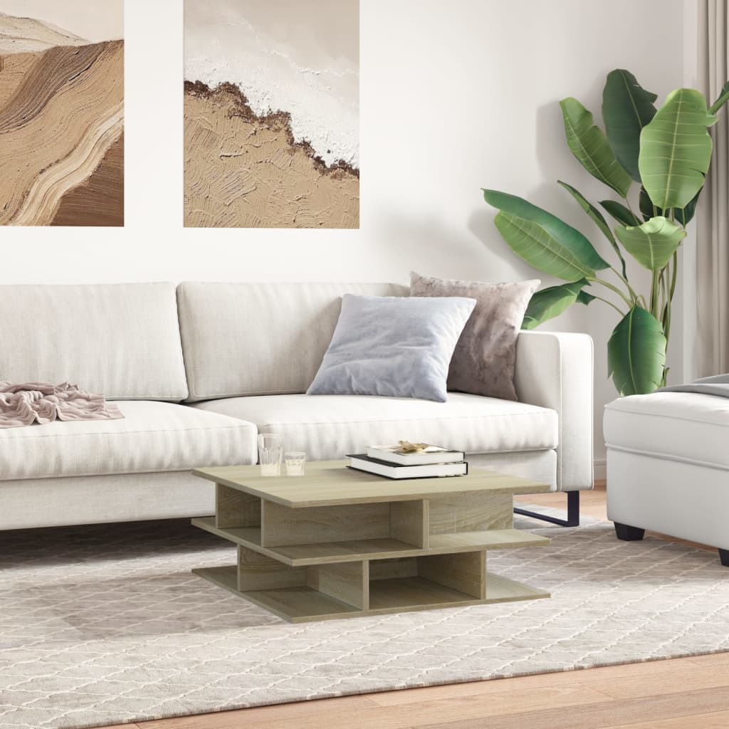 vidaXL Coffee Table Sonoma Oak 70x70x29 cm Engineered Wood 3