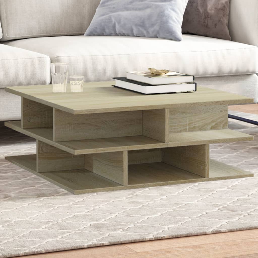 vidaXL Coffee Table Sonoma Oak 70x70x29 cm Engineered Wood 1