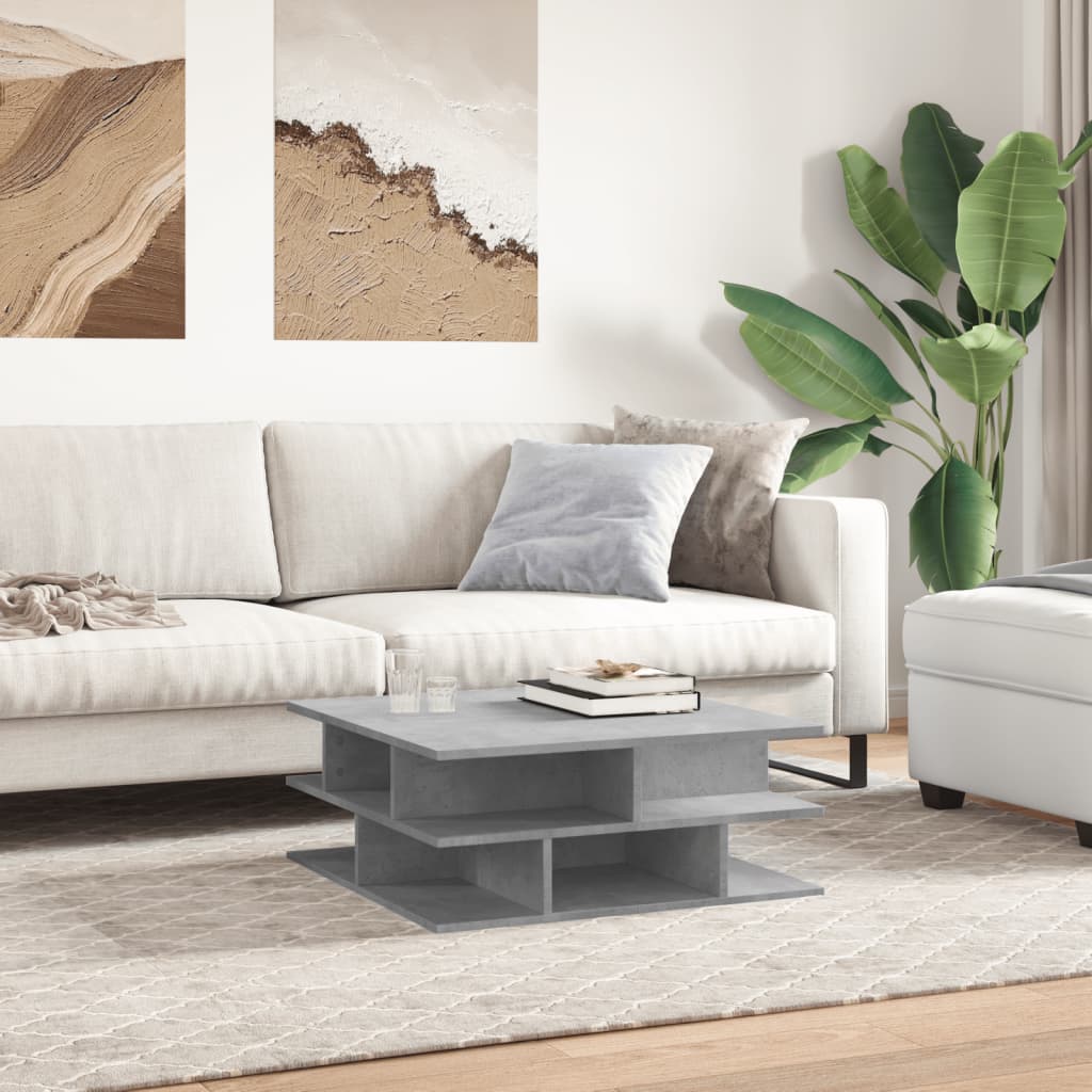 vidaXL Coffee Table Concrete Grey 70x70x29 cm Engineered Wood 3