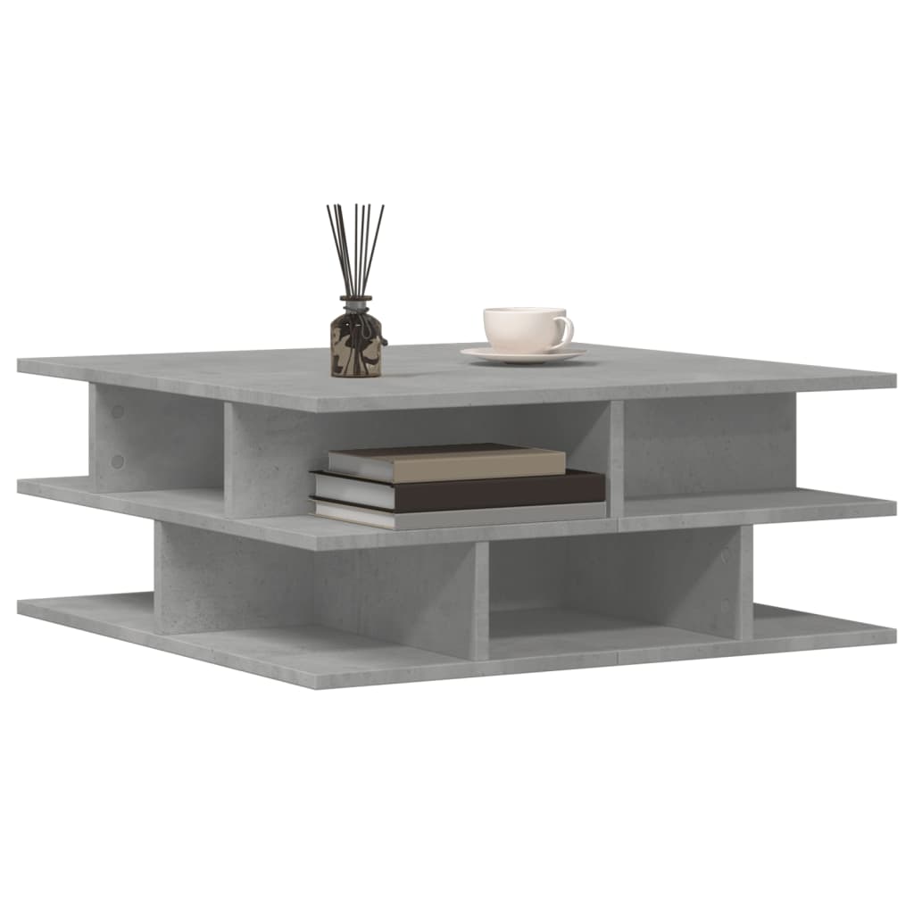 vidaXL Coffee Table Concrete Grey 70x70x29 cm Engineered Wood 4