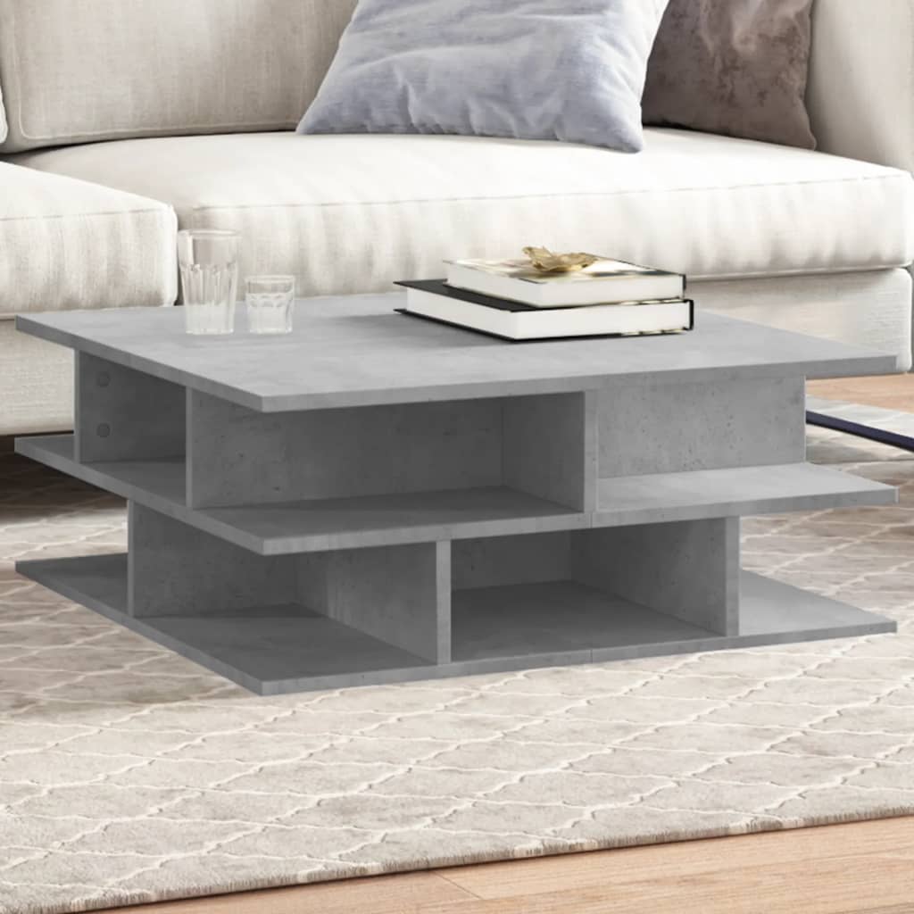 vidaXL Coffee Table Concrete Grey 70x70x29 cm Engineered Wood 1