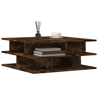 vidaXL Coffee Table Smoked Oak 70x70x29 cm Engineered Wood 4
