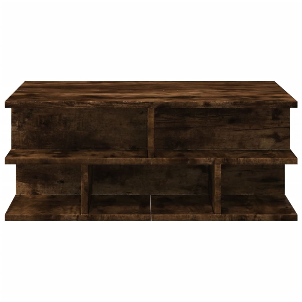 vidaXL Coffee Table Smoked Oak 70x70x29 cm Engineered Wood 5